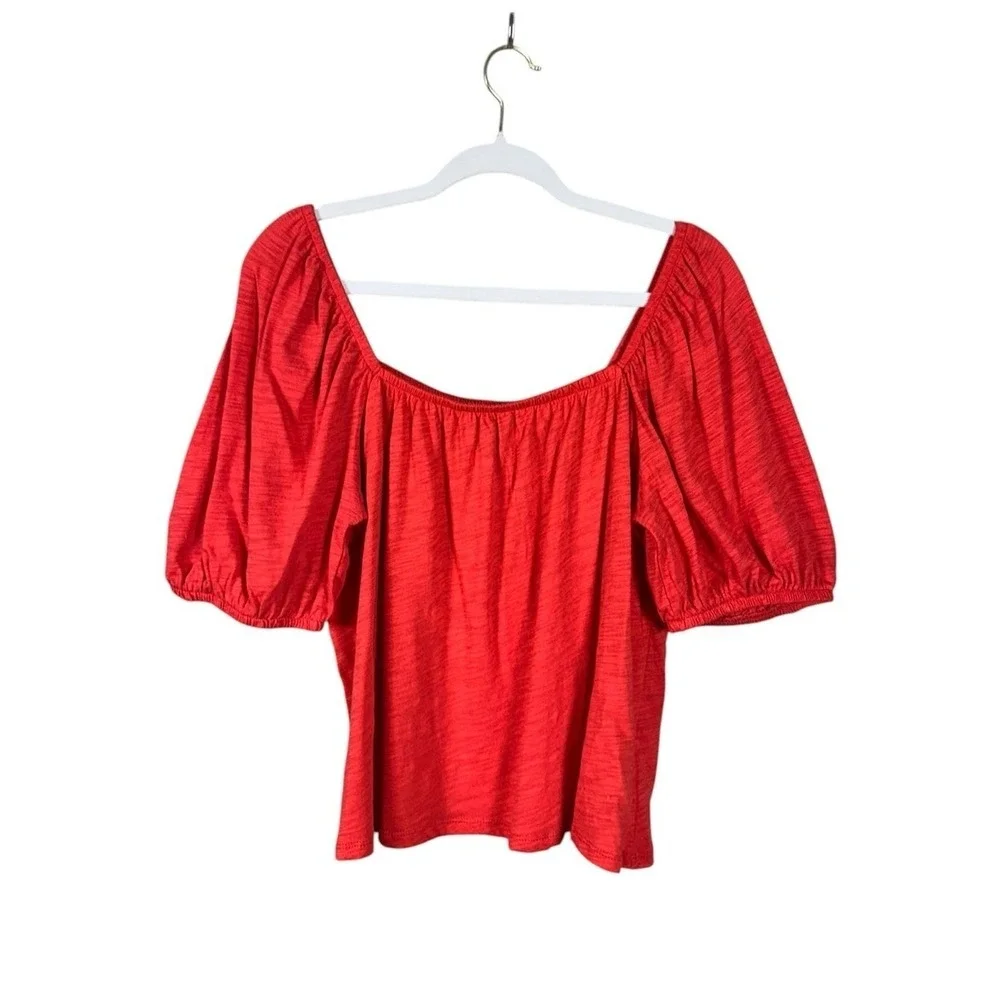 Old Navy Womens Peasant Top Large Cottage Bohemian Prairie Coastal Beachy Red